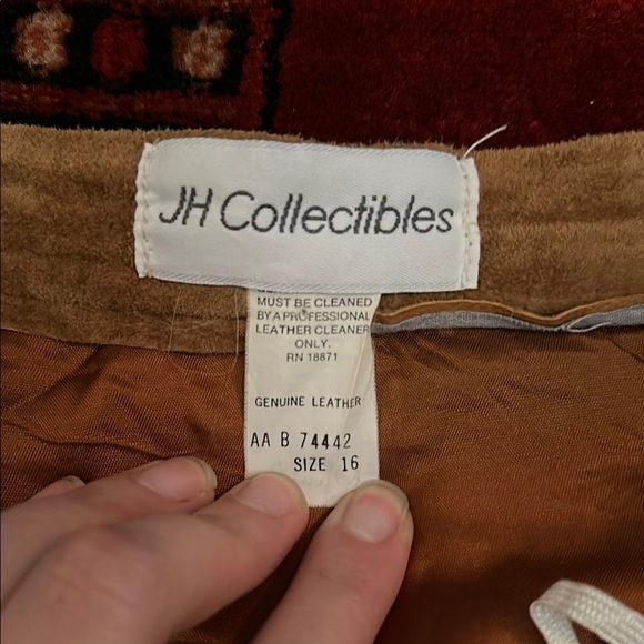 JH Collectibles Tan Leather Suede Skirt - Picture 2 of 4